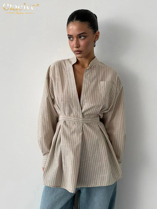 Vintage Loose Stripe Shirts