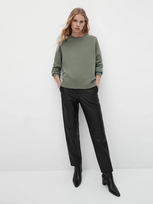 Casual side button-down wool jumper