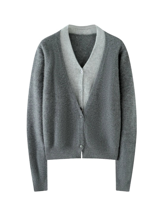 V-neck Cardigan 100% Cashmere