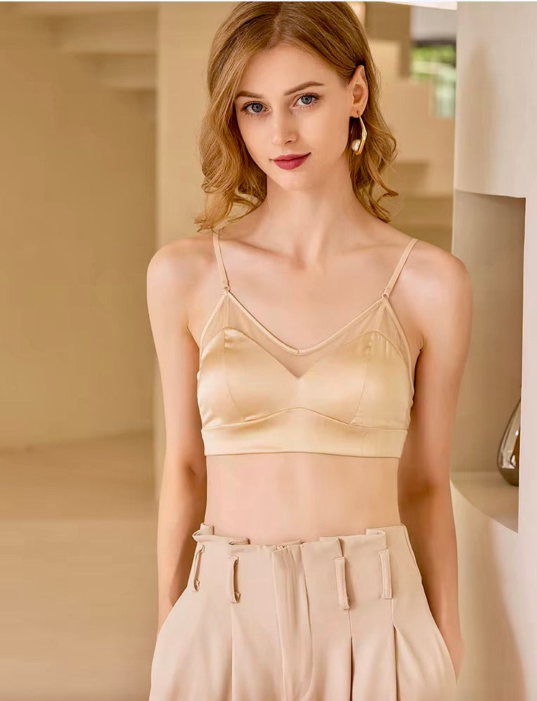 Mulberry silk wireless bra