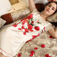 100% pure silk nightgowns women Sexy sleepwear Home dresses SILK nightdress SATIN nightie Summer style Floral dress
