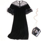 Round neck velvet dress