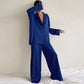 Women's Pajamas Silk Pajamas Low Cut Sexy Single-Breasted Long Sleeves Wide Leg Pants Pyjamas Sets Sleepwear Loungewear Women