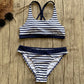 Striped Swimsuit Bikinis