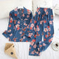 Long Sleeve Pyjamas Autumn Ice Silk Long Sleeve Trousers Suit Printing Fashion Pyjamas Set