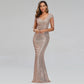 V neck bodycon sequin dress