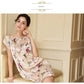 100% pure silk nightgowns women Sexy sleepwear Home dresses SILK nightdress SATIN nightie Summer style Floral dress
