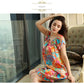 100% pure silk nightgowns women Sexy sleepwear Home dresses SILK nightdress SATIN nightie Summer style Floral dress