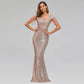 V neck bodycon sequin dress