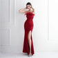 Off shoulder satin dress