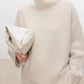 High-end soft waxy turtleneck 100%cashmere sweater women's loose thickened sweater base wool sweater