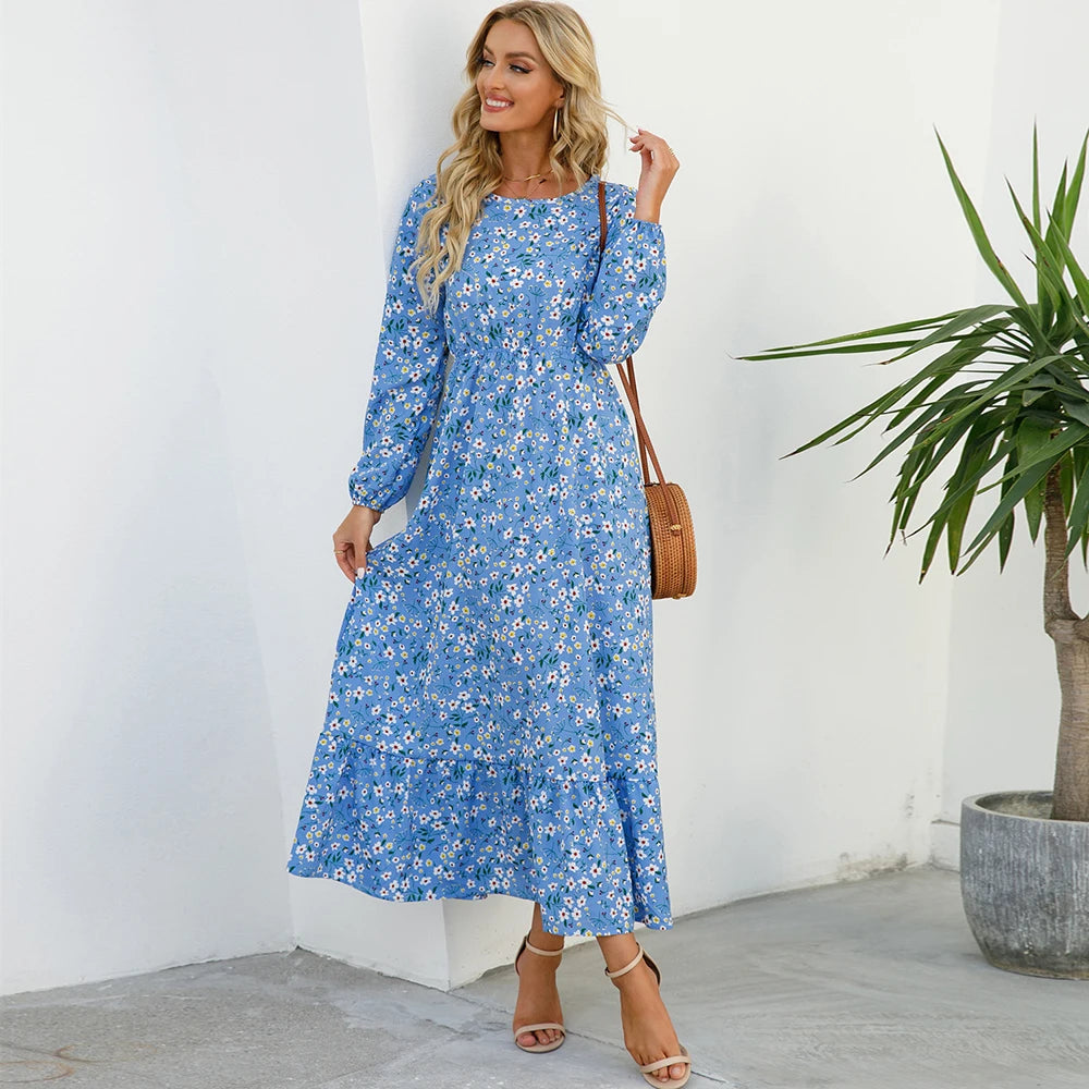 Casual long sleeve maxi dress