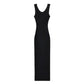 Women Backless Sleeveless Midi Dress Summer Knitted Elegant 5 Colors Elastic Slim Dresses