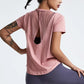 Loose Yoga Clothes Tops Short-Sleeved Running Quick-Drying Clothes T-Shirts Short Sports Hollow Fitness Clothes Women's Blouses