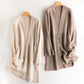 Women Cardigans 100% CASHMERE Knitwear Long Jackets Loose Winter Soft Warm Vneck Clothes Ladies Sweater FN01