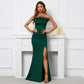 Off shoulder satin dress