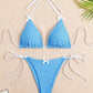 Sexy Bikini 2025 Swimwear Women's Swimsuit Butterfly Decor Checked Halter Thong Bikinis Sets Swimming for Beachwear Bathing Suit