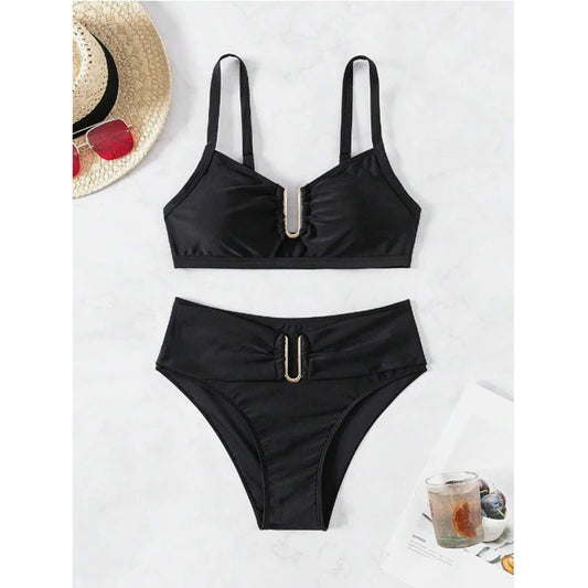 Push Up Bikini Set Swimsuit Women Two Pieces High Waist Backless Swimwear Women Summer Bathing Suits