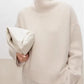 Thickened turtleneck 100% pure cashmere sweater women's loose lazy knit silhouette sweater European products