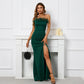 Off shoulder satin dress