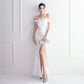 Off shoulder satin dress