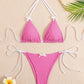 Sexy Bikini 2025 Swimwear Women's Swimsuit Butterfly Decor Checked Halter Thong Bikinis Sets Swimming for Beachwear Bathing Suit