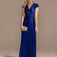 Lucyilove New Luxury Blue V-Neck Sequin Evening Dresses 2023 Women Party Maxi Dress Beading Gowns Long Prom Cocktail Dress Prom