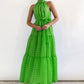 Elegant Women's Evening Green Dress Y2k 2024 Summer Waist Wrap Gentle Maxi Dress Robe Fashionova Outfits For Women Vestido Mujer