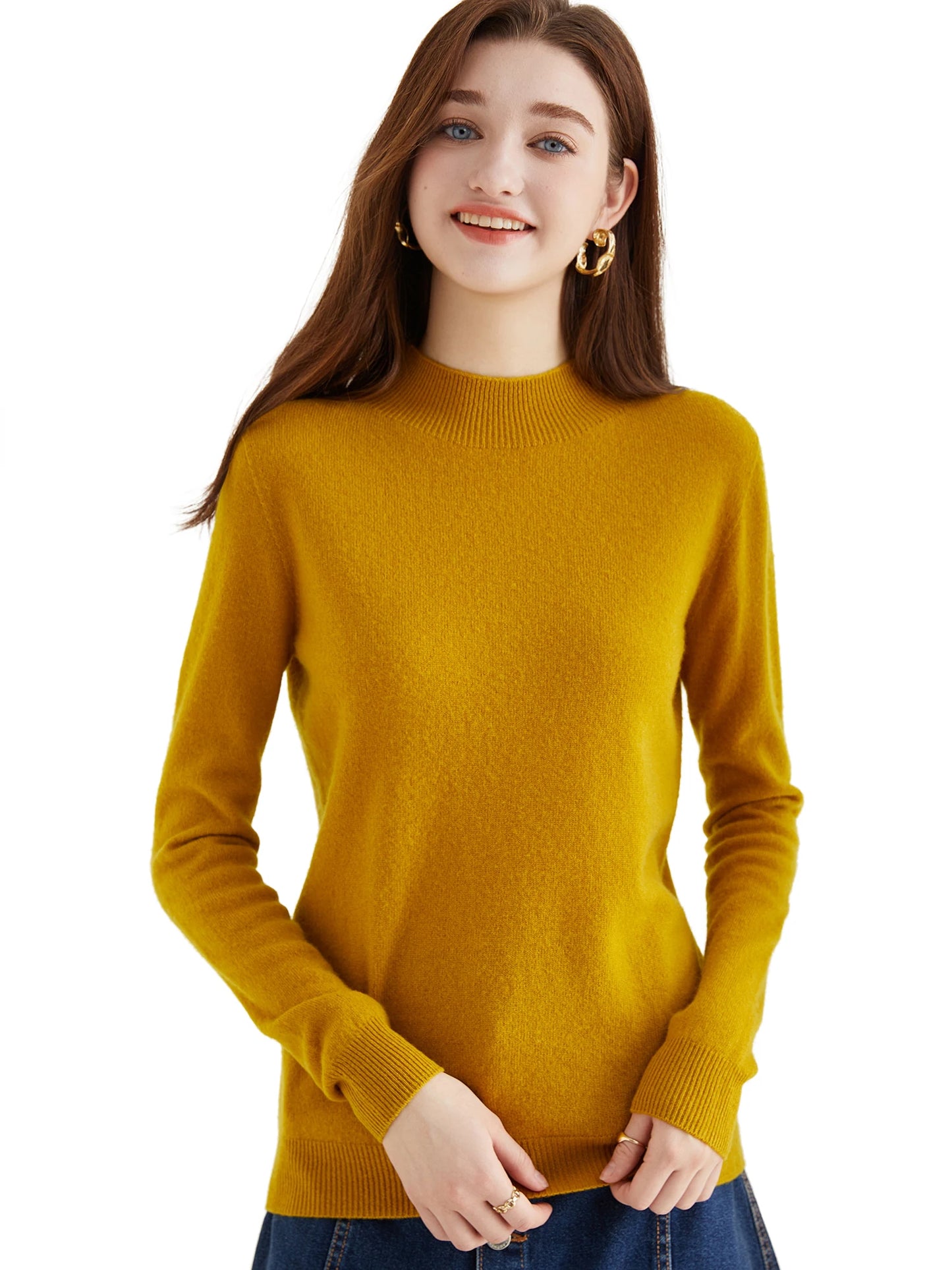 Sweater Woman Knitwears 100% Merino Wool Turtleneck Long Sleeve Top Fashion Women Sweaters 2023 Vintage Knit Pullovers Clothing