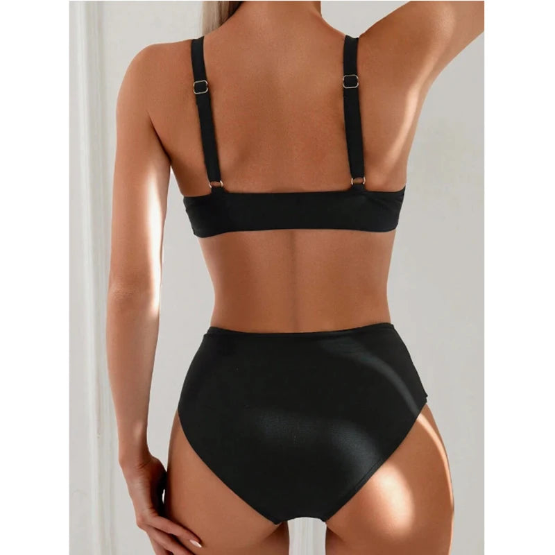 Push Up Bikini Set Swimsuit Women Two Pieces High Waist Backless Swimwear Women Summer Bathing Suits