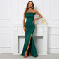 Off shoulder satin dress