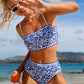 Sexy High Waist Bikini 2024 Floral Bandeau Swimsuit Female Swimwear Women Thong Bikinis Set Bather Beachwear Bathing Suit Pool