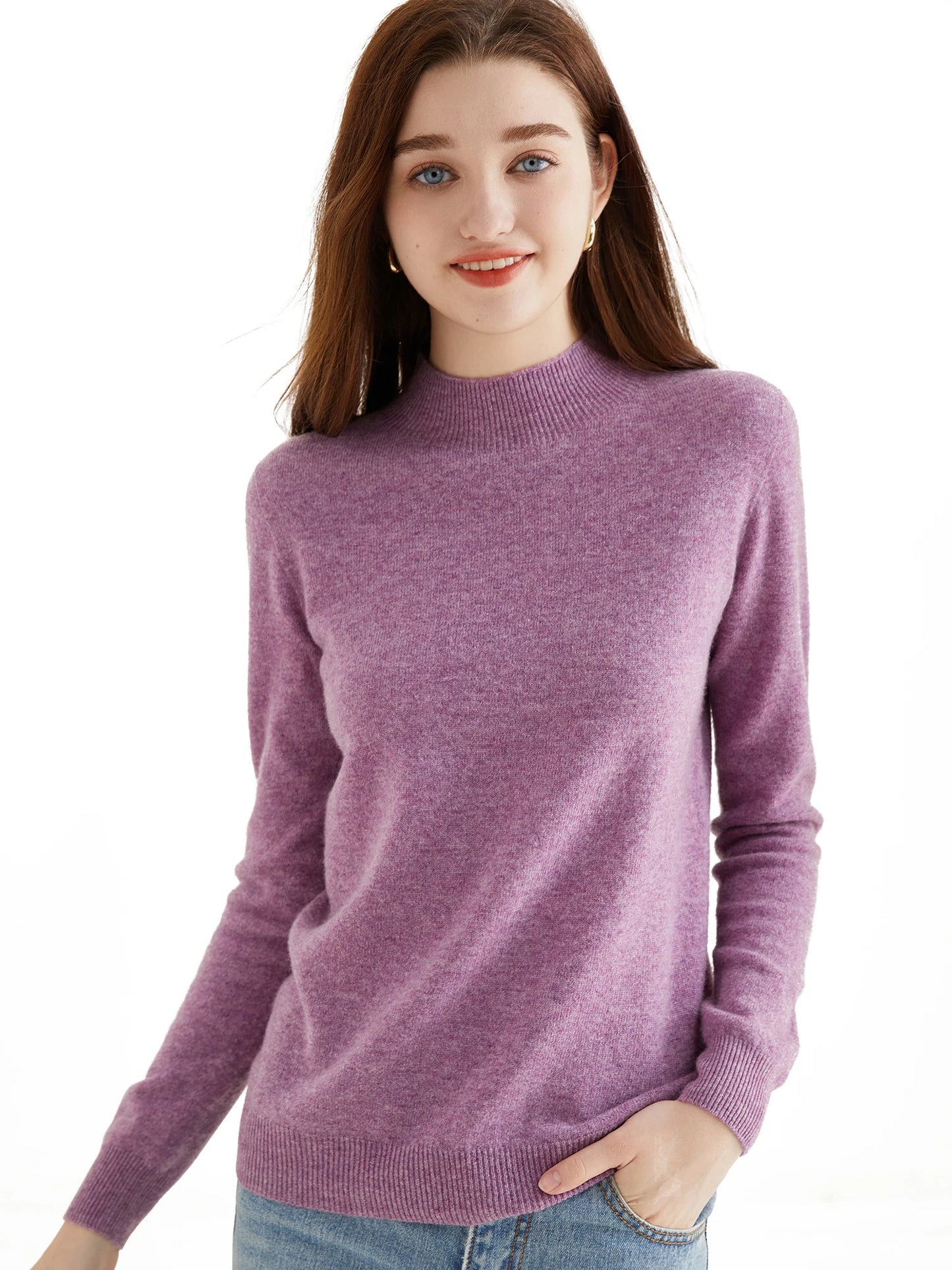 100% Merino Wool Turtleneck Long Sleeve jumper