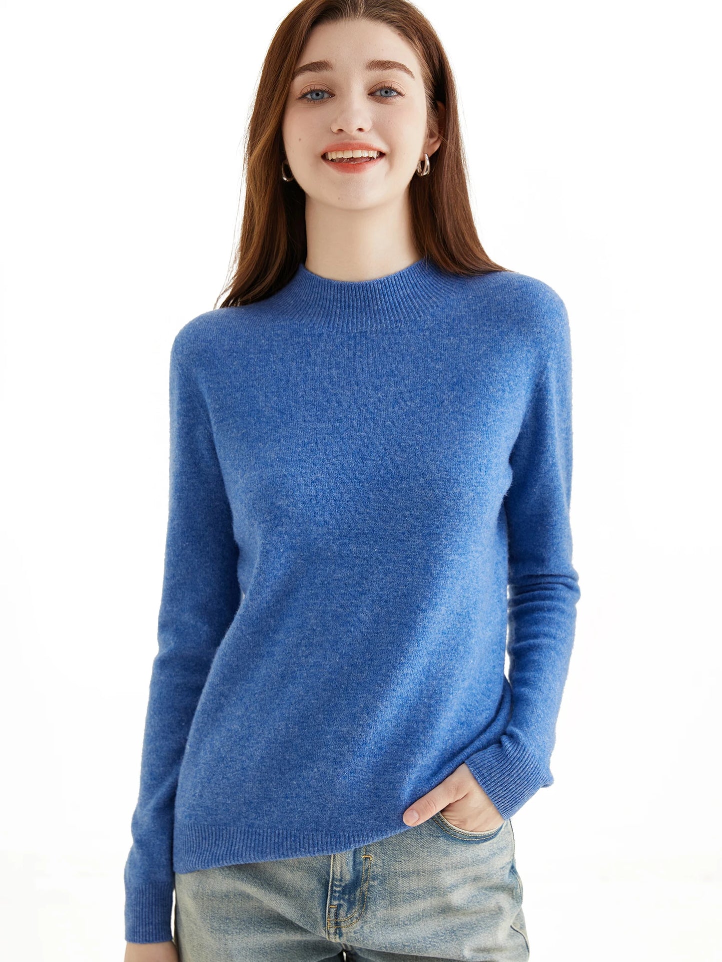 Sweater Woman Knitwears 100% Merino Wool Turtleneck Long Sleeve Top Fashion Women Sweaters 2023 Vintage Knit Pullovers Clothing