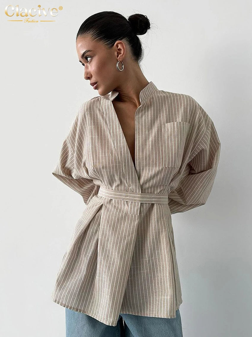 Vintage Loose Stripe Shirts