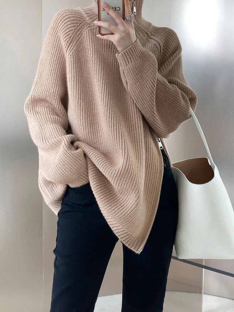 Oversized zipper jumper