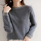 Women O-Neck Striped Sweater Harajuku Winter Retro Women's Thick Slim Stretch Warm Tops 2022 Autumn Knitted Pullover