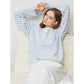 Women Knitted Sweater 2024 Autumn New Striped Long Sleeve Contrasting Woven Round Neck Pullover Tops