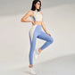 Women's color clashing quick-drying yoga clothes suit gym training clothes suit gathered undershirt lifting hip tight pants