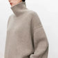 High-end soft waxy turtleneck 100%cashmere sweater women's loose thickened sweater base wool sweater