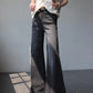 Minimalist Black Micro Flared Jeans For Women In Spring And Autumn, Slim Fit With Wide Legs, Fashionable Floor Length Pants