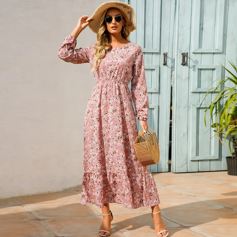 Casual long sleeve maxi dress