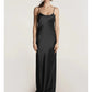 Slim Long Straps Pure Silk Dress