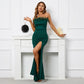 Off shoulder satin dress