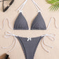 Sexy Bikini 2025 Swimwear Women's Swimsuit Butterfly Decor Checked Halter Thong Bikinis Sets Swimming for Beachwear Bathing Suit