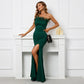 Off shoulder satin dress