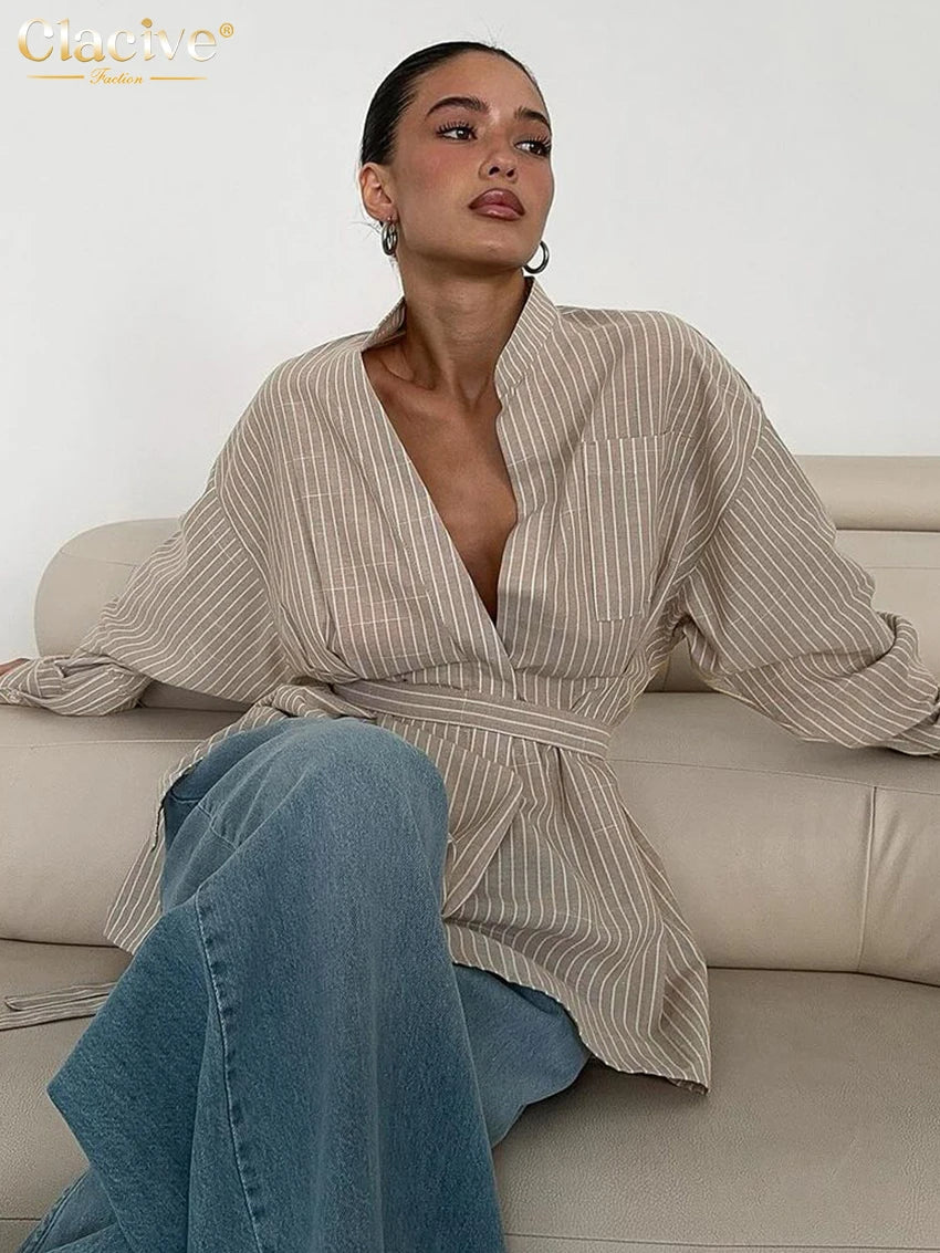 Vintage Loose Stripe Shirts