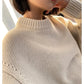 High-end series!  Round neck 100% pure cashmere sweater pullover silhouette sweater women's thick loose knit