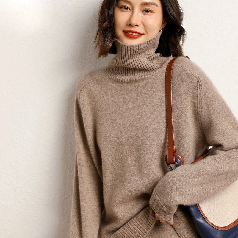 Turtleneck cashmere pullover