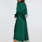 Satin Long Sleeve Loose Fitting Dress